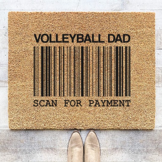 Mens Volleyball Dad Scan For Payment Coir Doormats