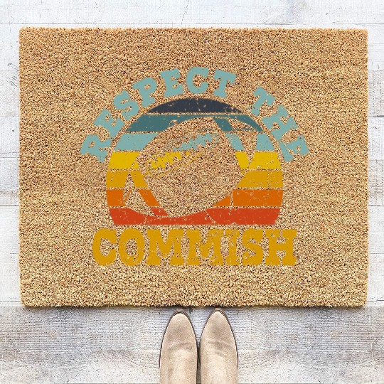 Respect the Commish Fantasy Football Commissioner Coir Doormats