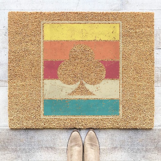 Clubs Playing Card Poker Symbol Coir Doormats
