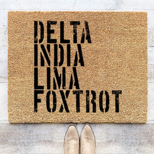 Delta India Lima Foxtrot Phonetic Hot Dad Men'svet Coir Doormats