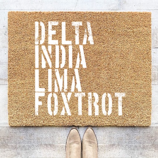 Delta India Lima Foxtrot Phonetic Hot Dad Men's Coir Doormats