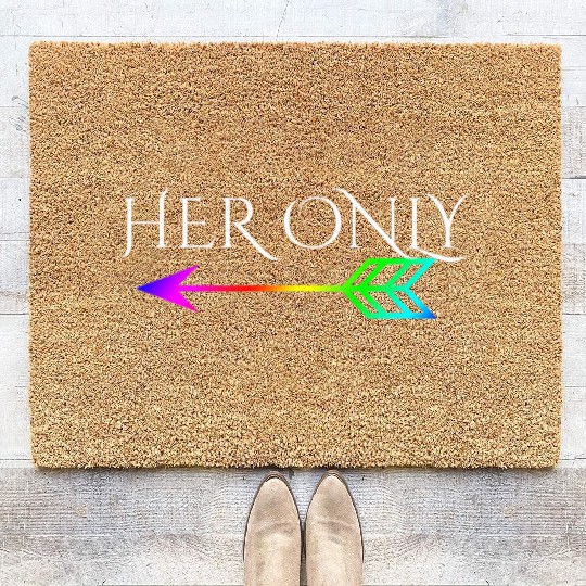 Cute Gay Couple Lesbian Valentines Day T Her Only Coir Doormats