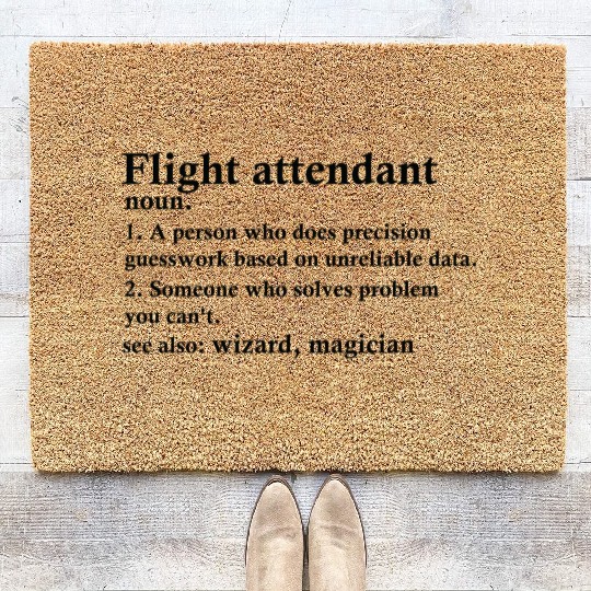 Flight Attendant Definition Funny Air Hostess Coir Doormats