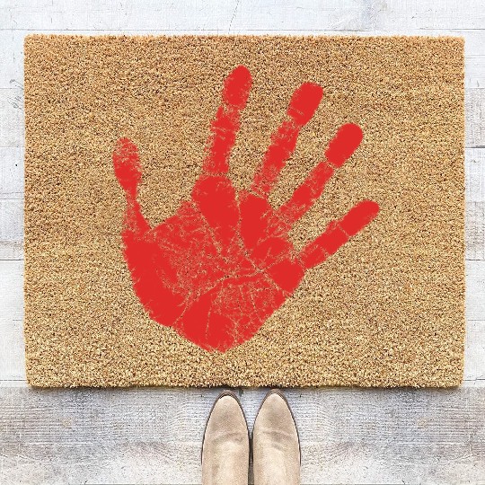 Red Hand - Supporter of MMIW Coir Doormats