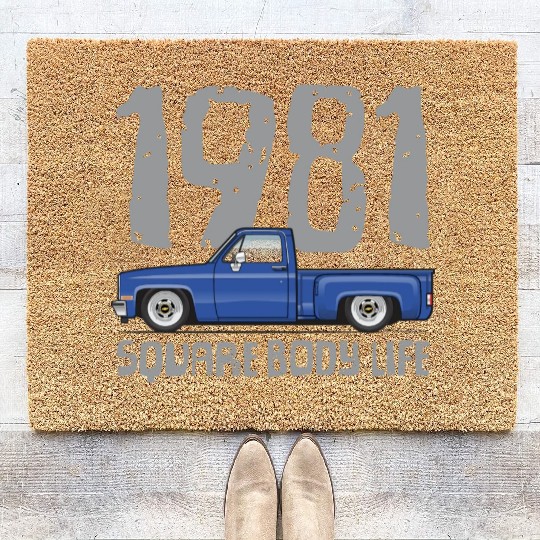 1981 Square Body Life Bright Blue Coir Doormats
