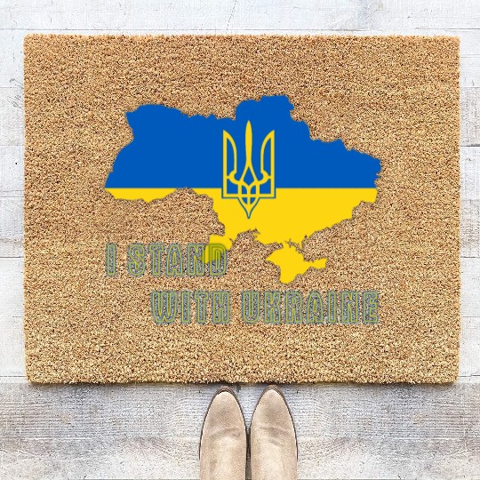 I Stand With Ukraine Coir Doormats