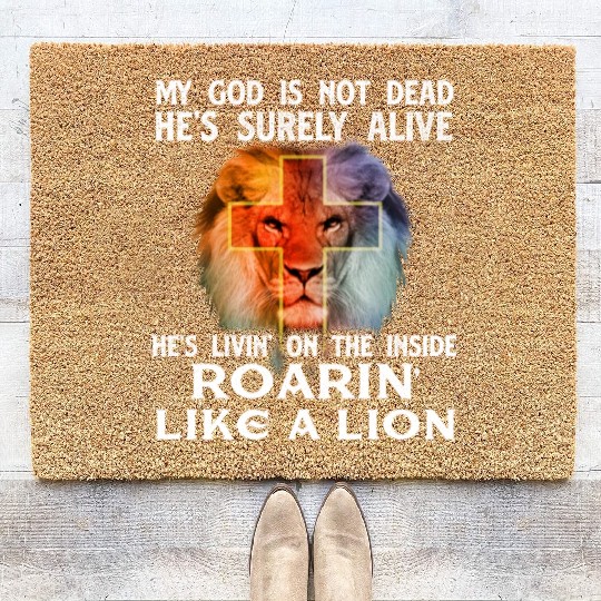 My God Is Not Dead Christian Religious Bible Coir Doormats