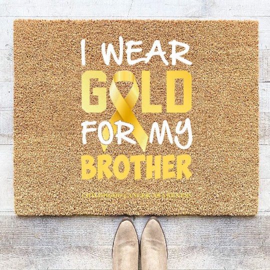 Childhood Cancer Awareness Gold For My Brother Coir Doormats