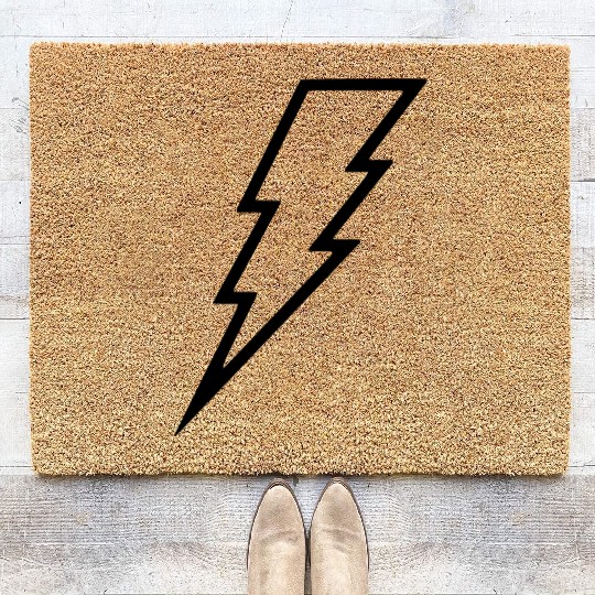 lightning, lightning bolt, bolt of light, flashing Coir Doormats