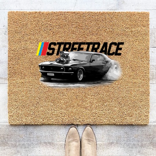 STREET RACE Muscle Car Supercharger Turbo Burnout Coir Doormats