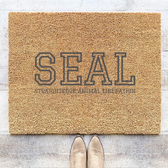 SEAL Straight Edge Animal Liberation (dark gray) Coir Doormats