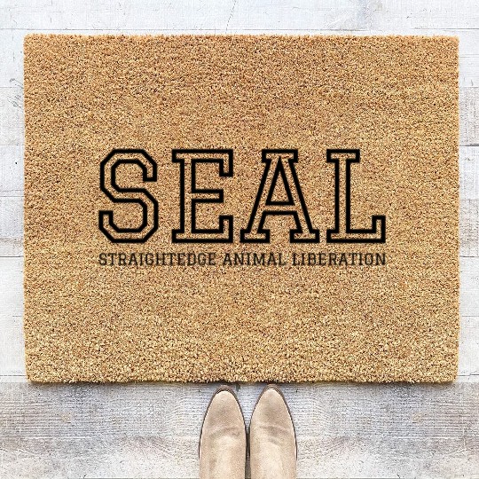 SEAL Straight Edge Animal Liberation (black font) Coir Doormats