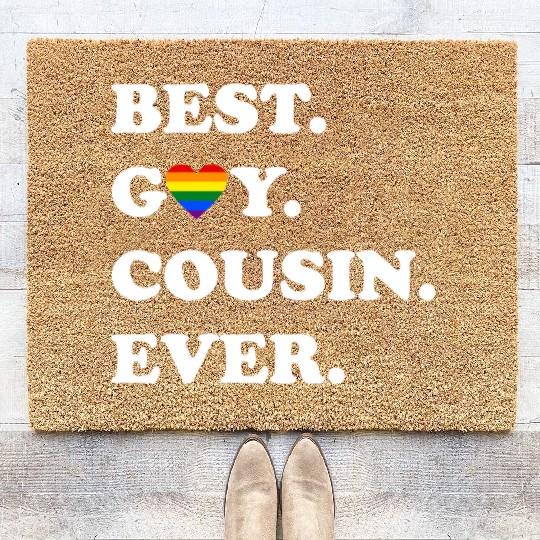 Best Gay Cousin Ever Coir Doormats LGBTQ Gay Pride