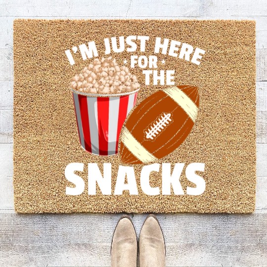 Football Popcorn Snack Food Lover Coir Doormats