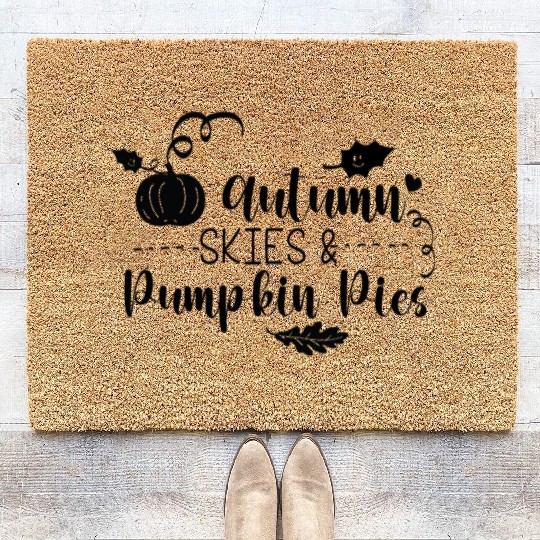 Autumn Skies And Pumpkin Pies Coir Doormats