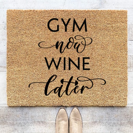 Gym Now Wine Later Fitness Coir Doormats