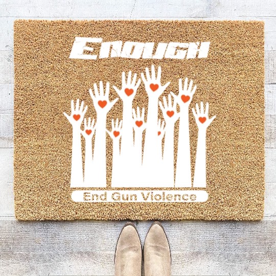 Wear Orange Enough End Gun for peace Classic Coir Doormats
