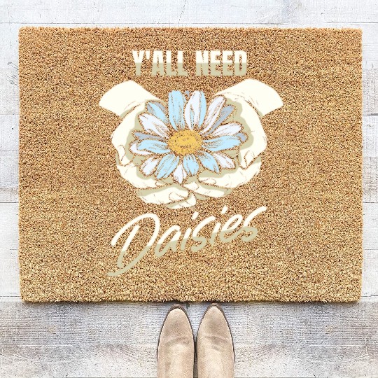 Daisy Garden Gardening Gardener Coir Doormats