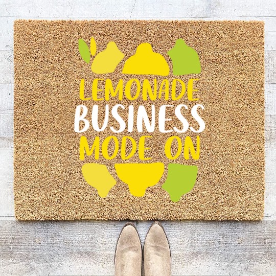 Lemonade Business Mode On Summer Fruit Lemon Coir Doormats