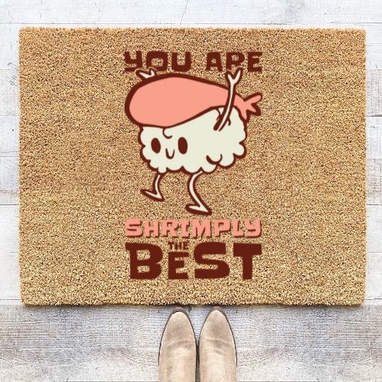 Asian Food Sushi Shrimp Food Sushi Lover Coir Doormats