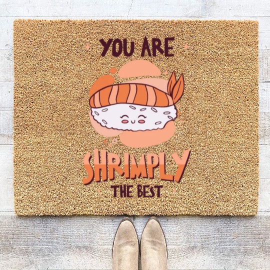 Asian Food Sushi Shrimp Food Sushi Lover Coir Doormats