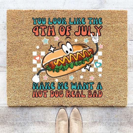 Makes Me Want A Hot Dog Real Bad, 4th July Coir Doormats