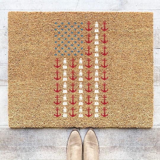 Boating American Flag 4th of July Merica USA Coir Doormats