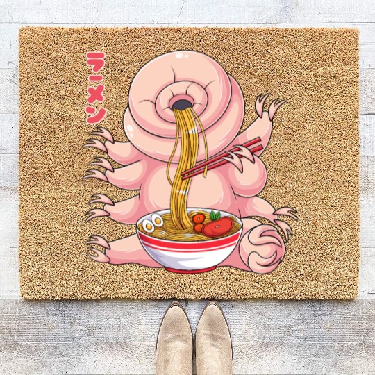 Kawaii Tardigrade Ramen Noodles Japanese Anime Noo Coir Doormats