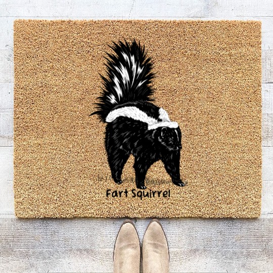 Skunk Fart Squirrel Funny Joke Wrong Animal Name S Coir Doormats