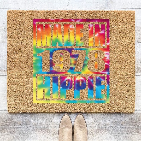 Hippie Birthday 1978 Coir Doormats
