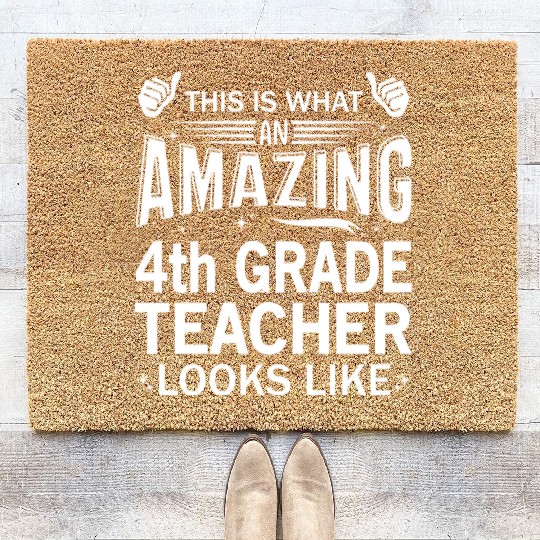 Amazing 4th Grade Teacher Coir Doormats