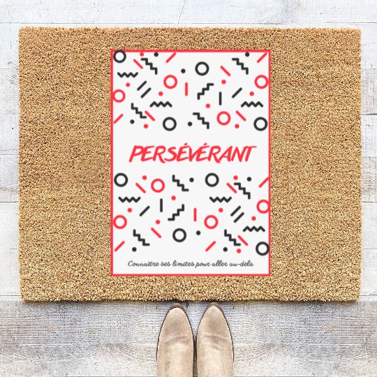 Noir et Blanc Fille Motivation Affiche Coir Doormats