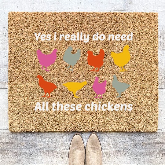 Chicken Lover Poultry Farmer Farming Farm Funny Coir Doormats