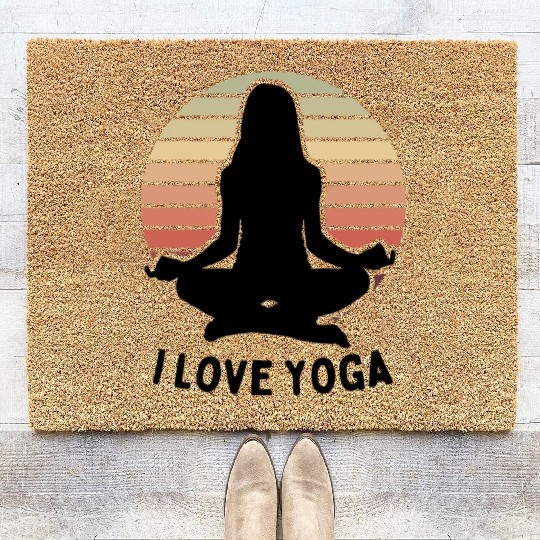 I Love Yoga Coir Doormats