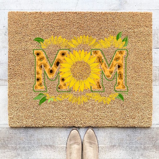Sunflower Mom Gardener Mama Flower Coir Doormats