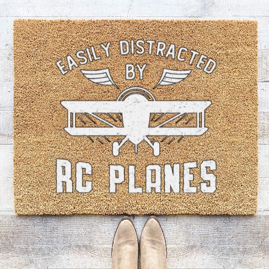 RC Plane Aircraft Easily Distracted By RC Planes Coir Doormats