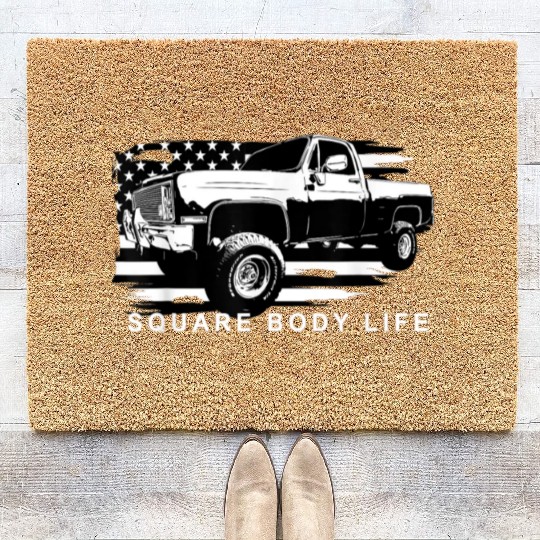 Squarebody American Flag Square Body Truck Coir Doormats