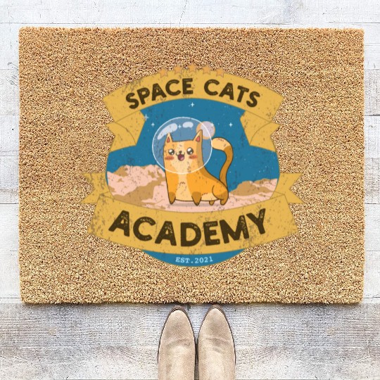Space Cats Academy Coir Doormats