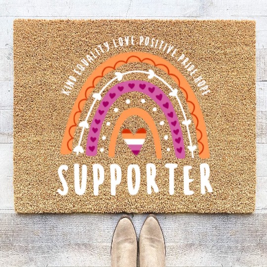 Supporter Lesbian Pride Rainbow Coir Doormats