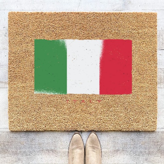 Italy Flag PIzza Pasta Travel Italy Flag PIzza Pas Coir Doormats
