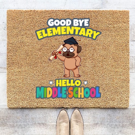 Good Bye Elementary Hello Middle School Graduation Coir Doormats