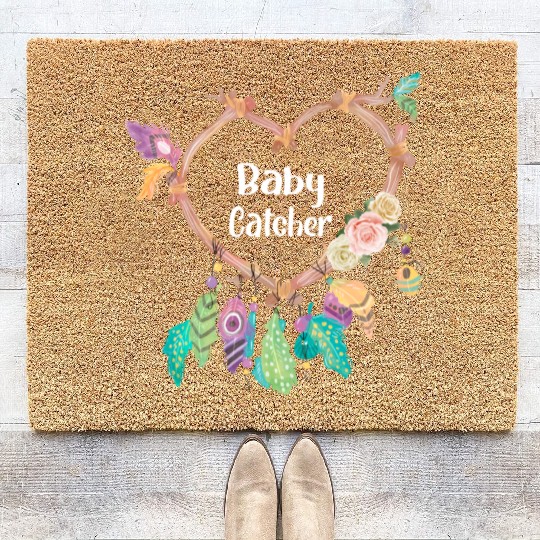 Baby Catcher Midwife Dreamcatcher Doula Coir Doormats