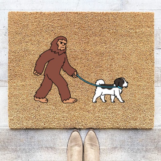 Bigfoot Sasquatch Walking Havanese Coir Doormats