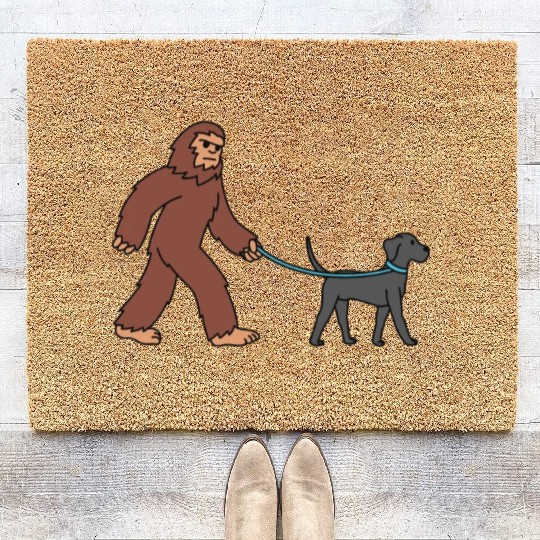 Bigfoot Sasquatch Walking Great Dane Coir Doormats