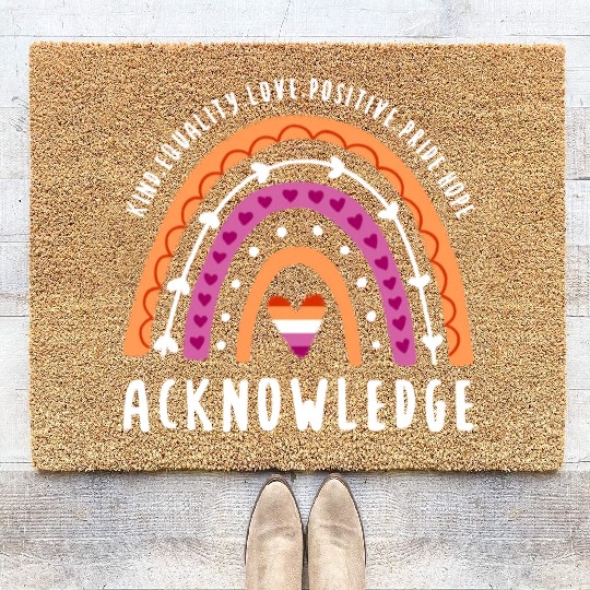 Acknowledge Lesbian Pride Rainbow Coir Doormats