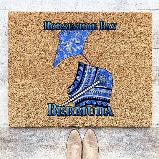 Horseshoe Bay Vacation Tribal Stingrays Coir Doormats