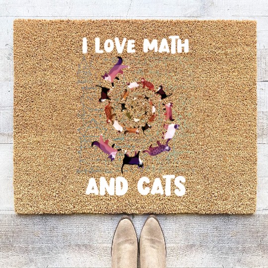 Math Kitty Cat I Love Math And Cats Mathematics Coir Doormats
