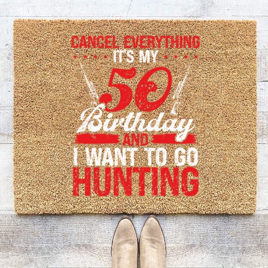 50 Year Old Hunter 50th Birthday Idea for Hunting Coir Doormats