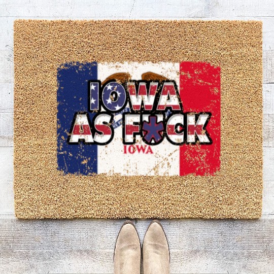 America US Flag State Flag Iowa Coir Doormats