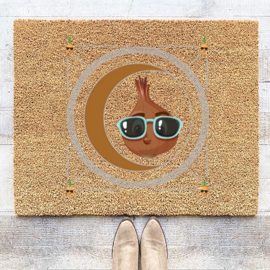 Onion Vegetable Coir Doormats, Onion Wearing Sunglasses